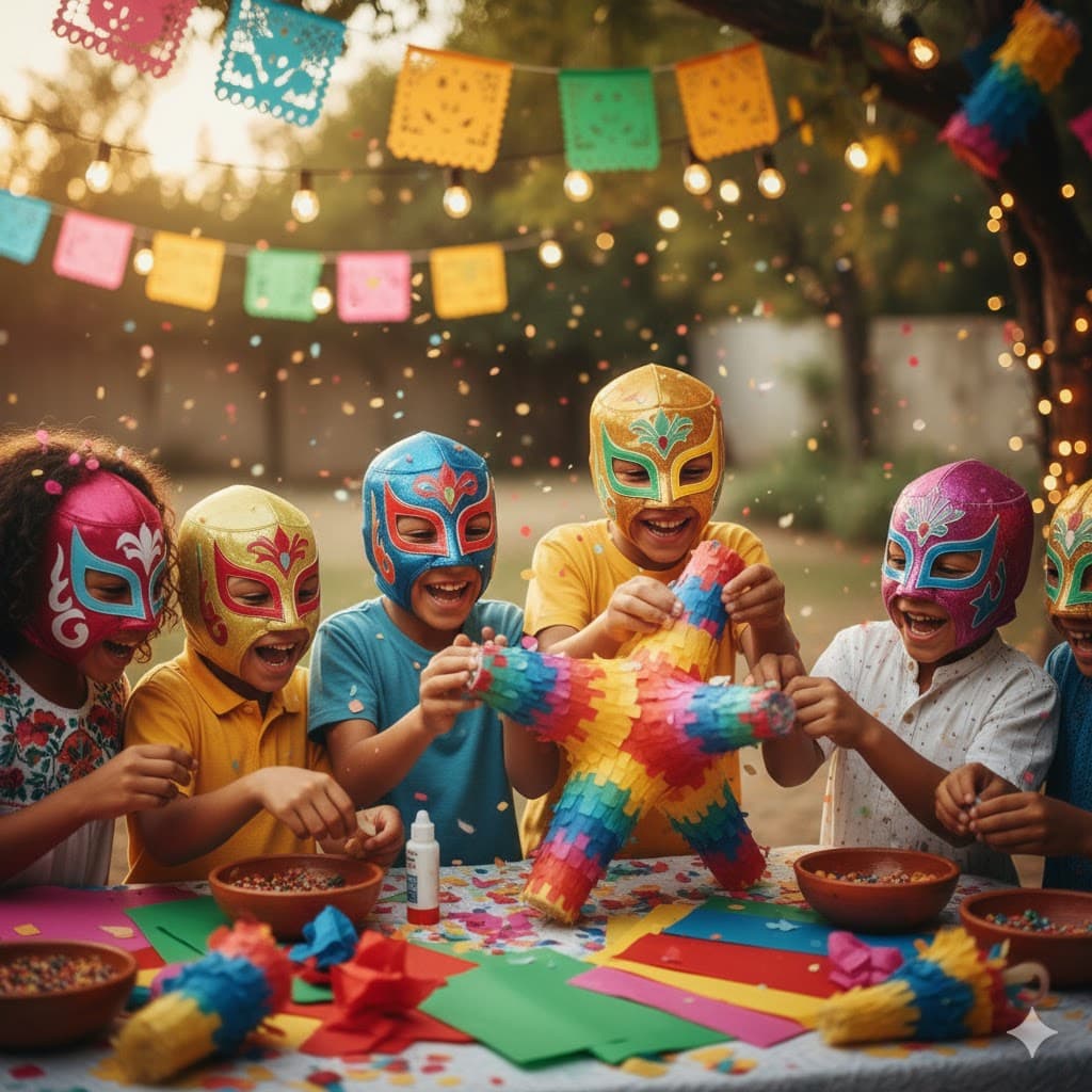 Creación de piñatas en taller.